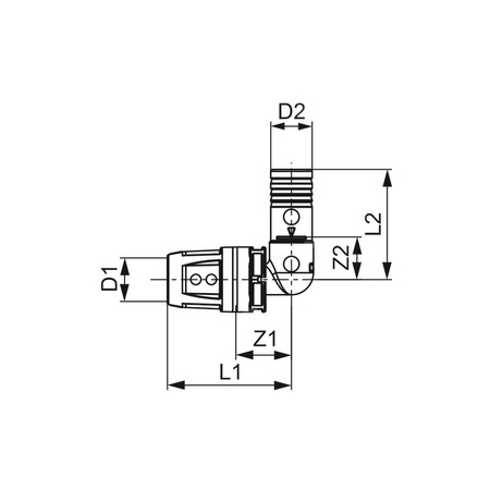 Kolano 90' TECE logo dwuczęściowy, tworzywo, 20 mm (pz x zz)