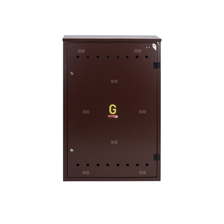 Punkt redukcyjno-pomiarowy na 3-4 gazomierzy G4/G6, w pionie, w skrzynce metalowej - brązowy