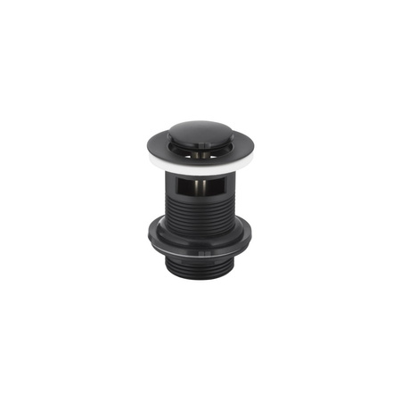 Spust umywalkowy typu KLIK-KLAK, mały z przelewem, czarny