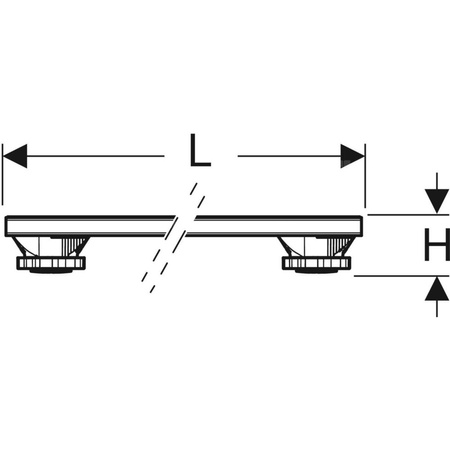 Zestaw nóg i trawersów do brodzików kamienno-żywicznych Geberit, od 140 cm, 4Tr800, wysokość 6-12 cm