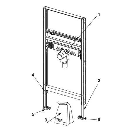 TECEprofil - stelaż montażowy pod umywalkę z syfonem podtynkowym