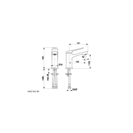 Bateria umywalkowa stojąca KFA Armatura AMAZONIT, chrom, montaż blat / otwór na baterię