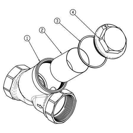 Filtr skośny siatkowy, nakrętno-nakrętny, DN65, G2 1/2