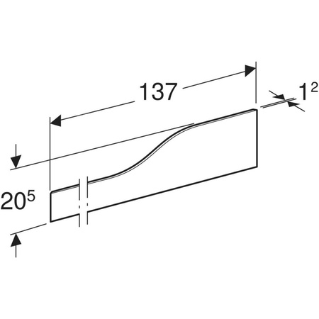 Osłona dekoracyjna Geberit Bambini przednia, do umywalki dla dzieci, do trzech baterii umywalkowych, niższa umywalka po lewej stronie: Biały-alpin / Matowy