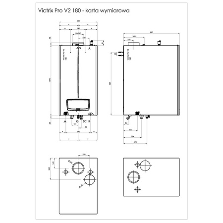 Kocioł gazowy kondensacyjny wiszący VICTRIX PRO V2 180 EU