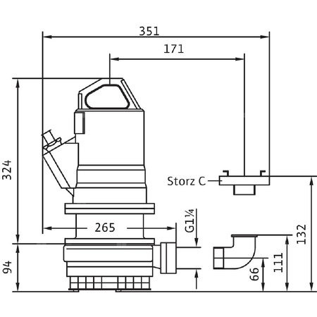 Pompa zanurzeniowa do ścieków WILO EMU KS 5 SVA+V żeliwo 3 x 400 V, moc 1.06 W 50 Hz