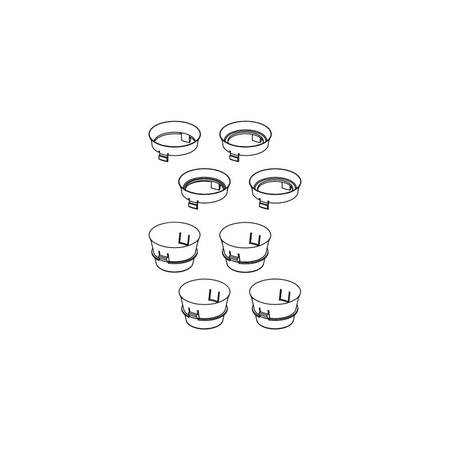 Zestaw tulei kryzujących do montażu w koszu spłuczki standardowej, w zakresie średnic od 46 do 28 mm TECE profil