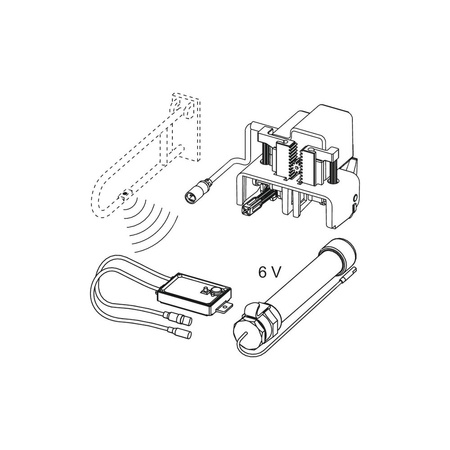 Mechanizm spłukujący elektroniczny do WC TECE planus, zasilanie bateryjne 6 V, przycisk elektryczny montowany na poręczy - wersja bezprzewodowa