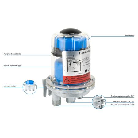 Odpowietrznik automatyczny AFRISO Flow-Control 3/K GW cynkowy fi 3/8''x1/4''
