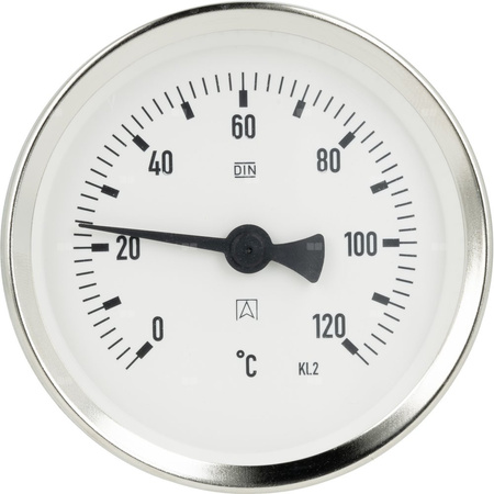 Termometr bimetaliczny AFRISO BiTh fi 80 mm 0…120'C tuleja 40 mm połączenie ax