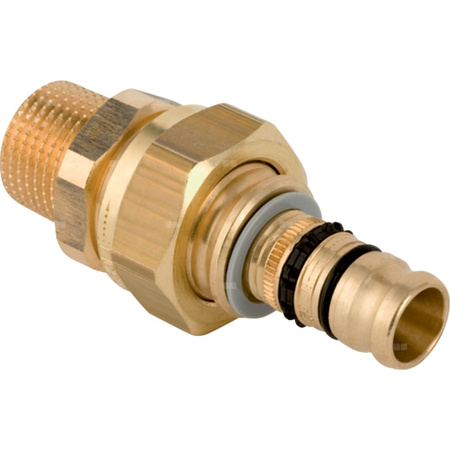 Śrubunek przejściowy GEBERIT Mepla, Cu / Cu, 1 1/2'' x 40 mm (GZ gazowy stożkowy x końcówka wciskowa) z uszczelką