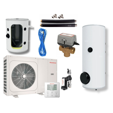 Pakiet - Pompa ciepła powietrzna powietrze-woda monoblok IMMERGAS MAGIS M12 T EH9 10 kW 400 V + Zasobnik c.w.u. OKC 300 NTR/HP + Zasobnik buforowy NAD 100 V1