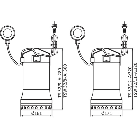 Pompa zanurzeniowa do ścieków WILO Drain TS/TSW 32/9A stal nierdzewna 1 x 230 V, moc 0.5 W 50 Hz, przewód 10 m
