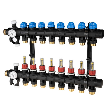Rozdzielacz do ogrzewania podłogowego AFRISO ProCalida EF1 8-obieg. poliamid GZ 1'' x euroconus 3/4''