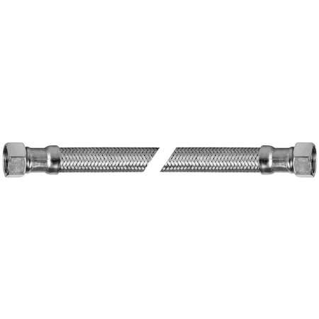 Wąż elastyczny przyłączeniowy QIK stal nierdzewna, 3/4'' x 12 mm x 3/4'', dł. 400 mm, GW x GW z oplotem