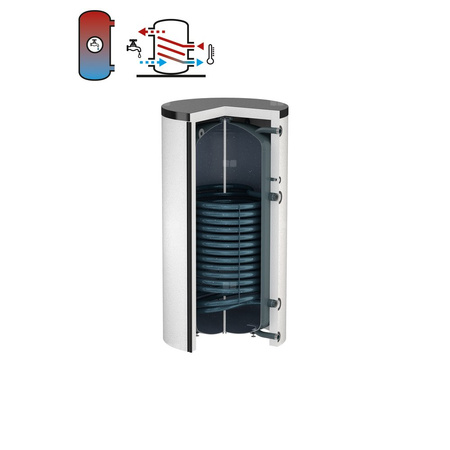 Podgrzewacz FLAMCO MEIBES DUO z wężownicą, 2000 l, Spiralny, Emaliowany, 170 kW, 10 / 16