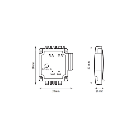 SALUS StartPack Premium - zestaw przewodowego sterowania ogrzewaniem podłogowym z zarządzaniem przez Internet: KL06-M, PL07, UG800, 4 xSQ610