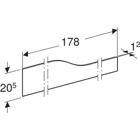 Osłona dekoracyjna Geberit Bambini przednia, do umywalki dla dzieci, do czterech baterii umywalkowych, niższa umywalka po prawej stronie: Biały-alpin / Matowy