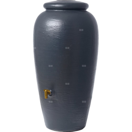 Zbiornik na wodę deszczową Amfora, zbiornik 220l, antracyt z kranem Aqua Quick