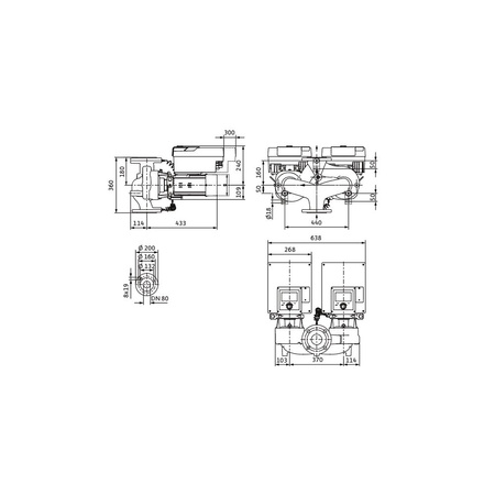 Pompa obiegowa WILO Stratos GIGA 2.0-D 80/1-13/1,5 typu in-line z silnikiem znormalizowanym 50/60 Hz, moc silnika 1.5kW 2.7 A 2100 obr/min, wlot Kołnierz DN 80