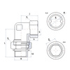 Śrubunek 90' RUMET mosiądz 3/4'' x 3/4'' (GW x GZ)