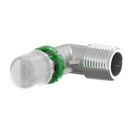 Kolano, końcówka zaprasowywana 90' COMAP MultiSkin Visu-Control, mosiądz, 63x4,5 x 2'' (MZ x GZ)