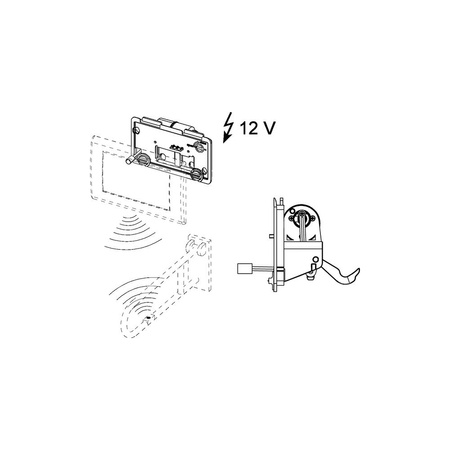 Mechanizm spłukujący elektroniczny do WC TECE planus 12 V, przycisk elektryczny montowany na poręczy - wersja bezprzewodowa