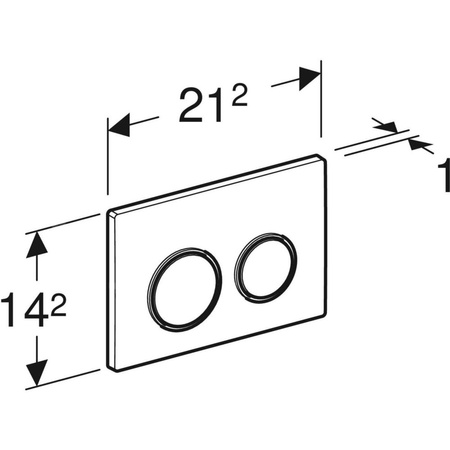 Przycisk uruchamiający Geberit Omega20, przedni/górny, czarny-chrom bł.-czarny, prostokątny