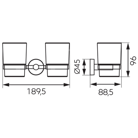 MEPHISTO szklanka podwójna, chrom