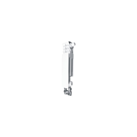Grzejnik żeberkowy KFA Armatura G350F/D/1 aluminium, podłączenie dolne, prawe, proste 422 x 80 mm, kolor biały (RAL 9010)
