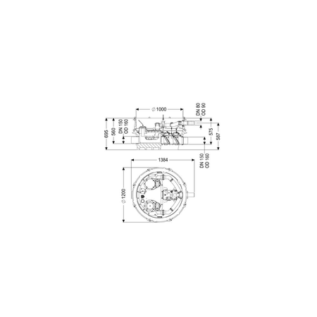 MODUŁ TECHNICZNY MONO ECOLIFT XL POMPA 400V SPF1500-S3 z automatyczną klapą zwrotną do ścieków czarnych do swob. ustawienia lub połączenia ze studz.
