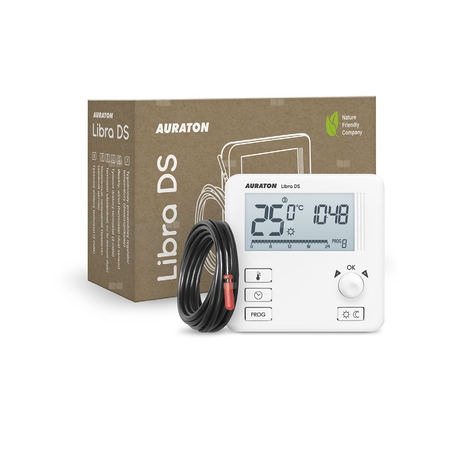 AURATON Libra DS. - Tygodniowy, przewodowy regulator temperatury (dwuczujnikowy)