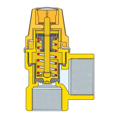 Zawór przelewowy CALEFFI dla instalacji solarnych mosiądz (chromowany) 10 bar GW 1/2'' x 3/4''