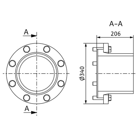 Króciec kołnierzowy DN 200/PE-HD 225x13