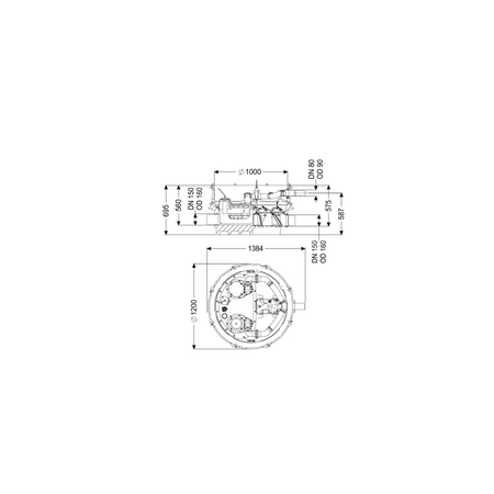 MODUŁ TECHNICZNY MONO ECOLIFT XL POMPA 400V SPF4500-S3 z automatyczną klapą zwrotną do ścieków szarych do swob. ustawienia lub połączenia ze studz.