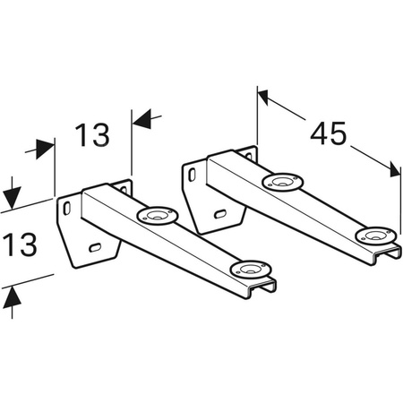 Zestaw kątowników montażowych Geberit do umywalki wielofunkcyjnej (2 szt.): L=45cm