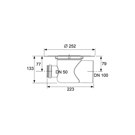 TECEdrainpoint S - odplyw poziomy z kolnierzem uniwersal