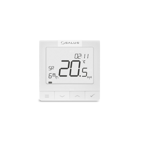 Temostat pokojowy bezprzewodowy SALUS WQ610RF, kolor biały 230 V z wyświetlaczem