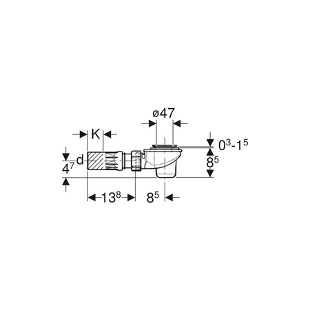 Pokrywa odpływu Geberit d52, do zestawu odpływowego do brodzików: Chrom błyszczący