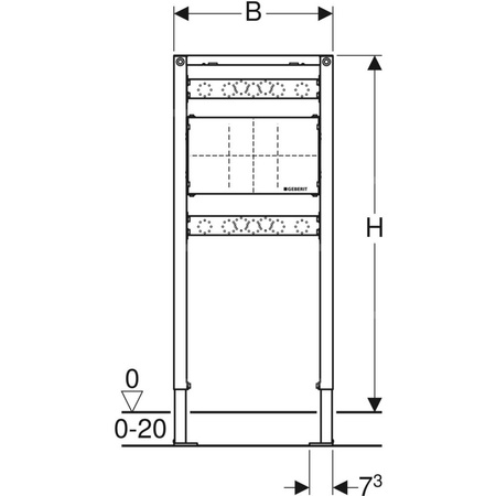 Stelaż podtynkowy do baterii ściennej podtynkowej GEBERIT Duofix, 973 x 500 x 109 mm, regulacja wysokości