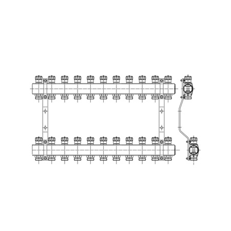 PHA-109A 9-obwodowy PN10 Rozdzielacz CuZn