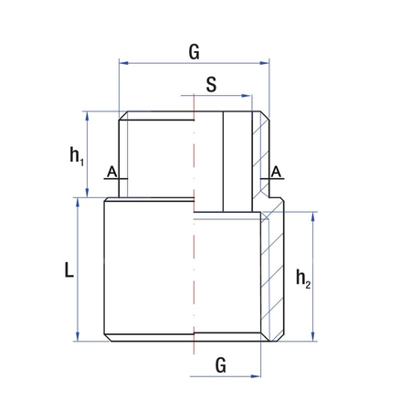 Przedłużka RUMET mosiądz 3/4'' x 3/4'' (GW x GZ), 50 mm