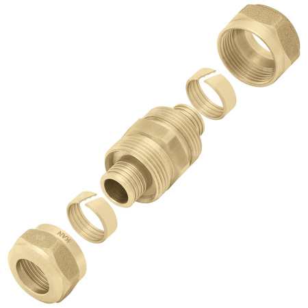 Złączka mosiężna skręcana do rur PEXA/PEXC/PERT - 20x2.0
