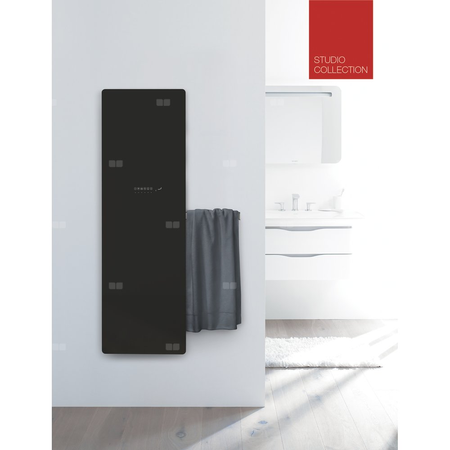 Grzejnik elektryczny ZEHNDER Deseo Verso 1500 x 475 mm, kolor czarny, moc 600 W