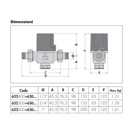 Dwudrożny zawór strefowy tłokowy 3/4" 6,27