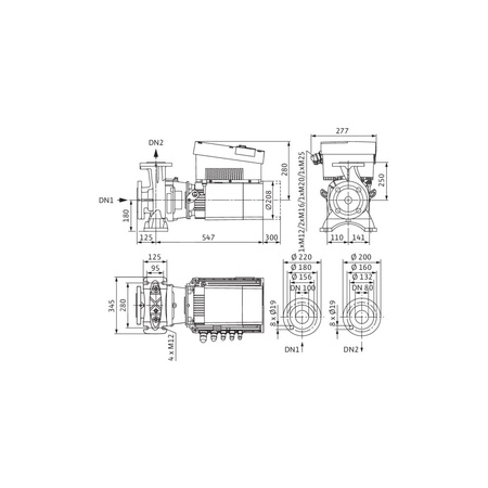 Pompa obiegowa blokowa Wilo-Stratos GIGA B 80/1-32/5,6-R1 o najwyższej sprawności z silnikiem EC i elektronicznie regulowanym dopasowaniem wydajności, o konstrukcji dławnicowej. Jednostopniowa, niskociśnieniowa pompa wirowa z przyłączem kołnierzowym i usz