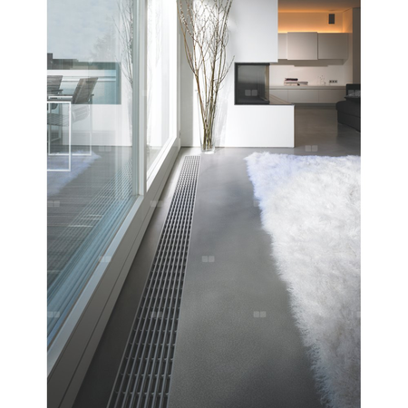 Grzejnik konwektorowy ZEHNDER Terraline, wym. 110 x 3700 mm, kolor aluminiowy naturalny, moc 2115 W