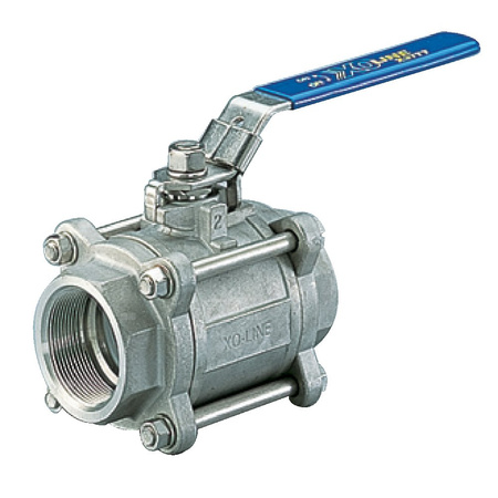 Typ X3777S - zawór odcinający kulowy z napędem ręcznym, przyłącza do wspawania gniazdowego, korpus trzyczęściowy, Pnom 2,5 MPa, tmax=200 st.C. 3''