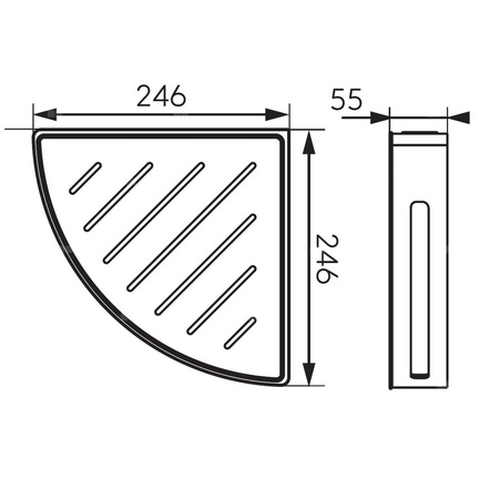 EMOTION stainless steel shower corner shelf, large, white