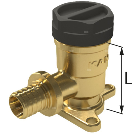 Kolano ścienne mosiężne z uszami GW ultraLINE - 14 Rp1/2" L = 52.5 mm